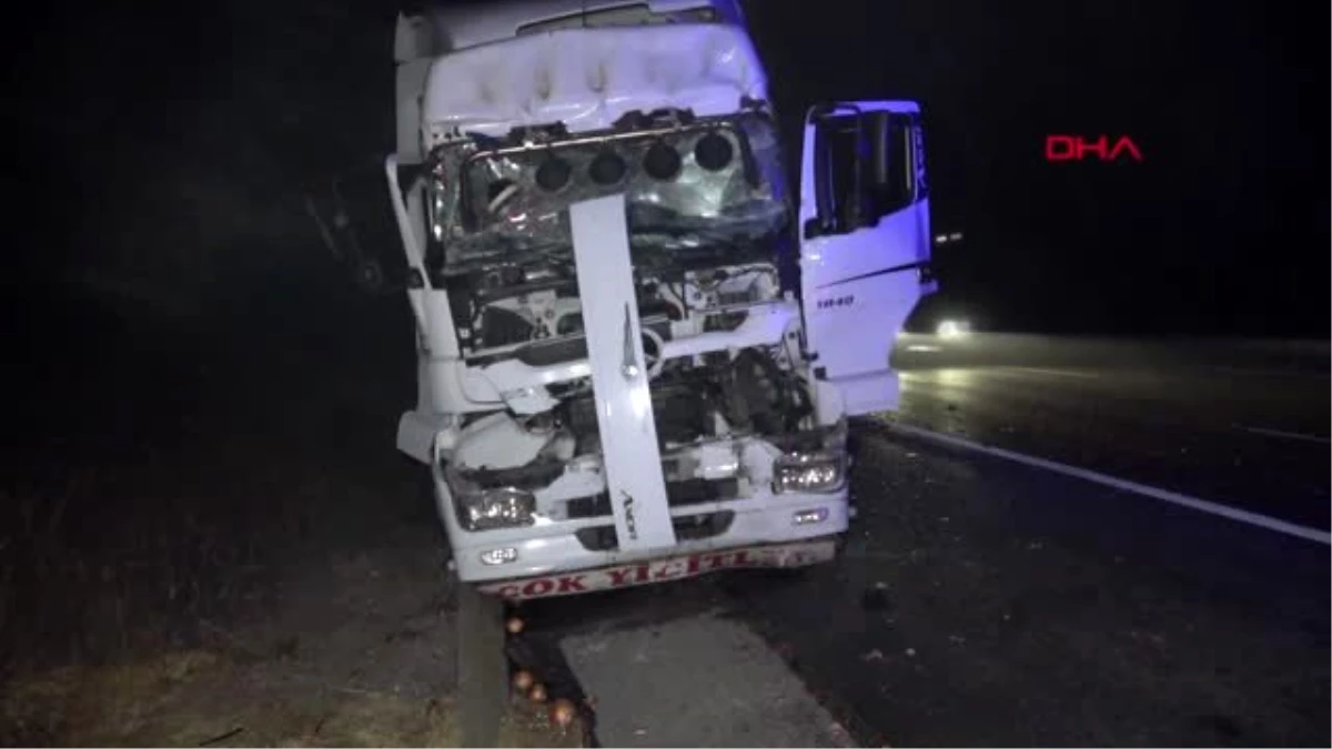 Soğan yüklü kamyona çarpan TIR\'ın sürücüsü yaralandı
