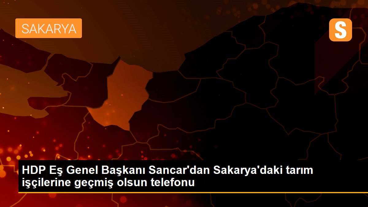 HDP Eş Genel Başkanı Sancar\'dan Sakarya\'daki tarım işçilerine geçmiş olsun telefonu