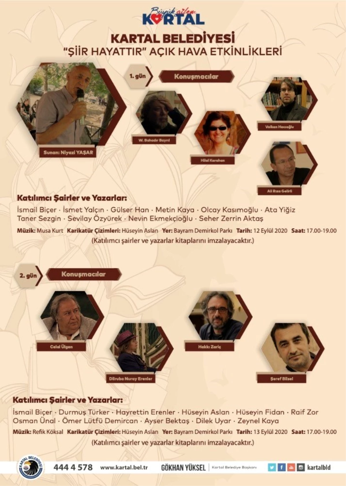 Kartal Belediyesi "Şiir Hayattır" etkinliği ile şair ve yazarları ağırlıyor