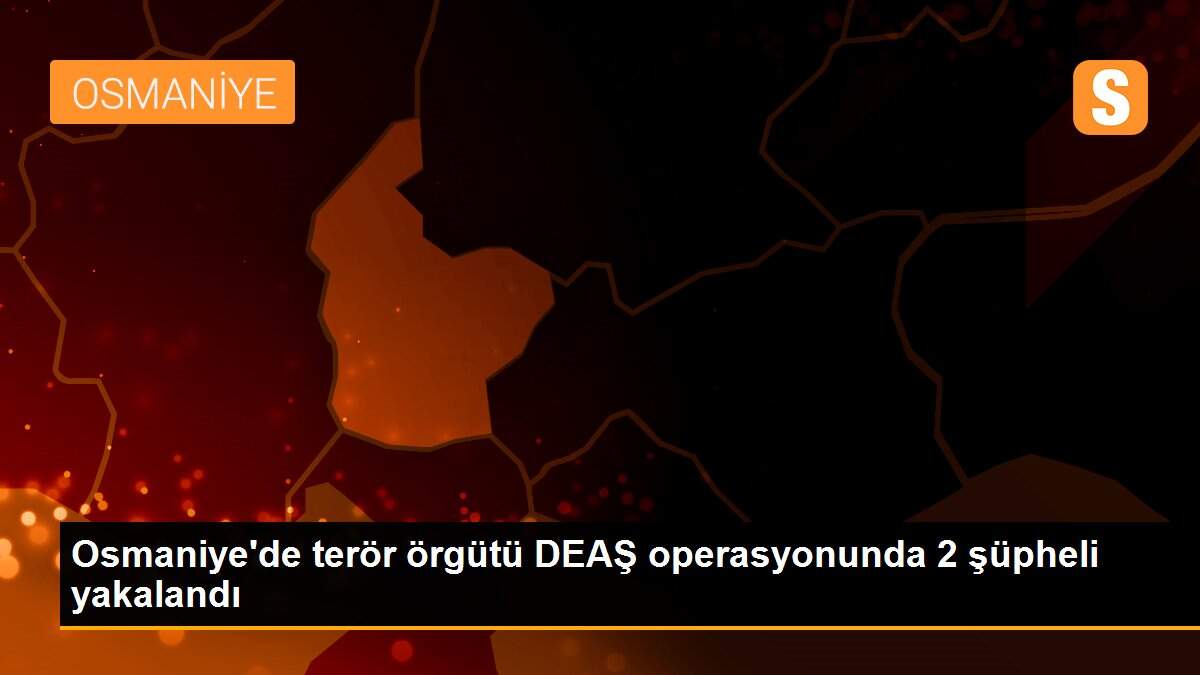 Osmaniye\'de terör örgütü DEAŞ operasyonunda 2 şüpheli yakalandı