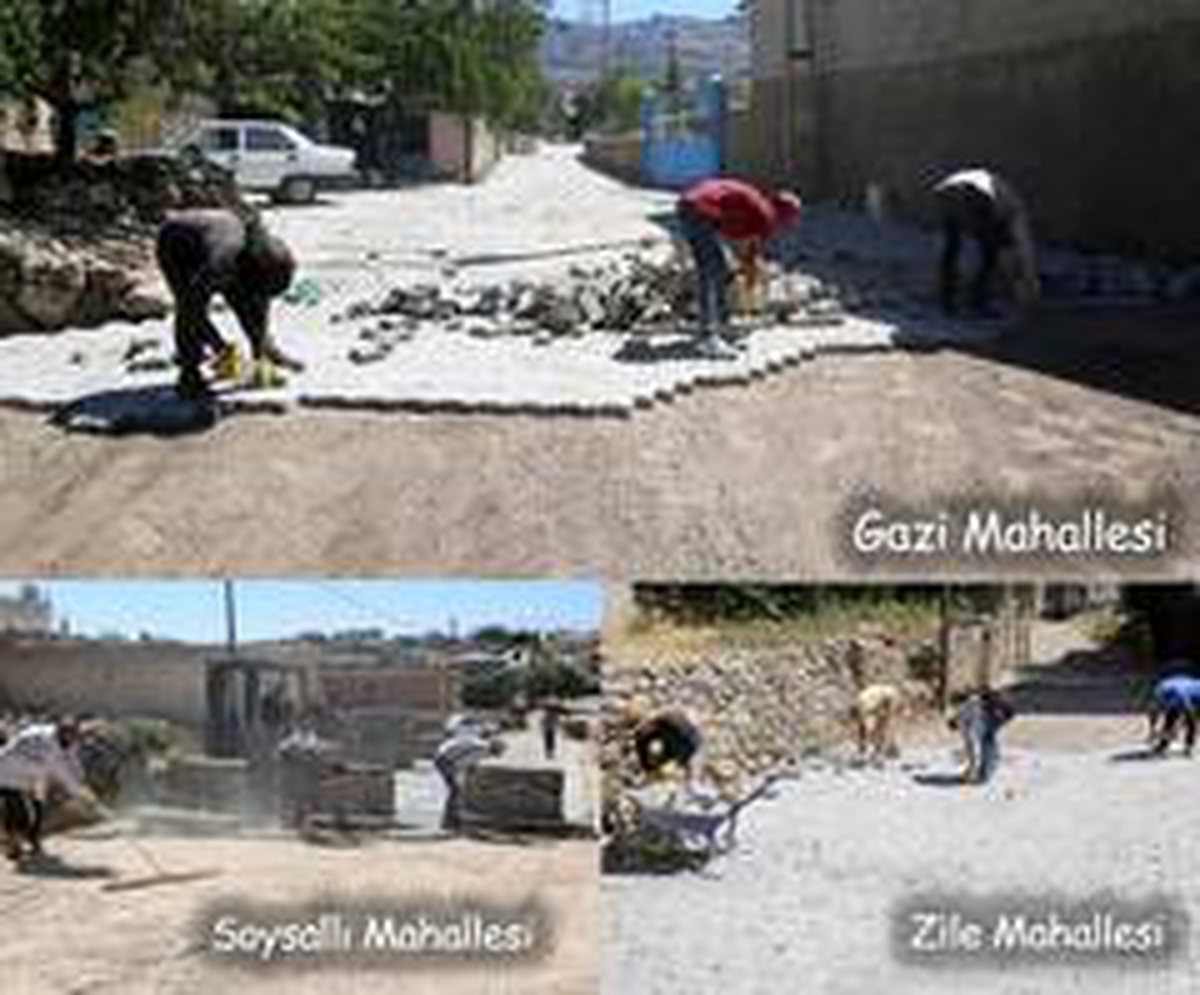 Develi\'de Gazi Zile ve Soysallı Mahallelerinde parke seferberliği