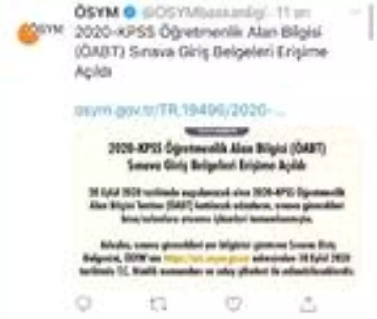 KPSS Öğretmenlik Alan Bilgisi Testi\'ne giriş belgeleri erişime açıldı