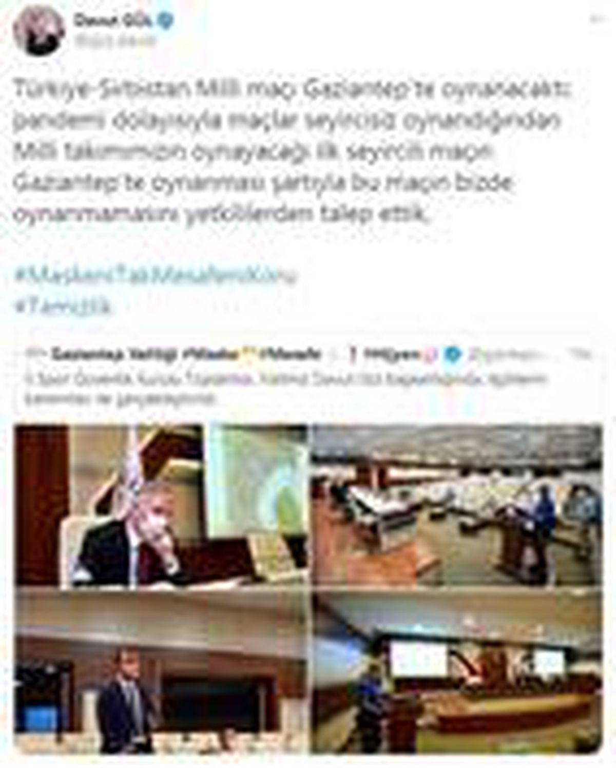 Milli maç Gaziantep\'te oynanmayacak
