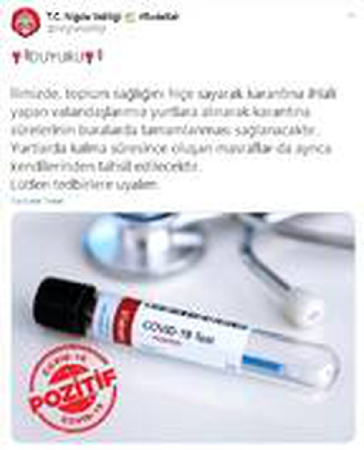 Son dakika haberi | Niğde\'de karantinayı ihlal edenler yurtlara yerleştirilecek, masrafları da kendilerinden tahsil...