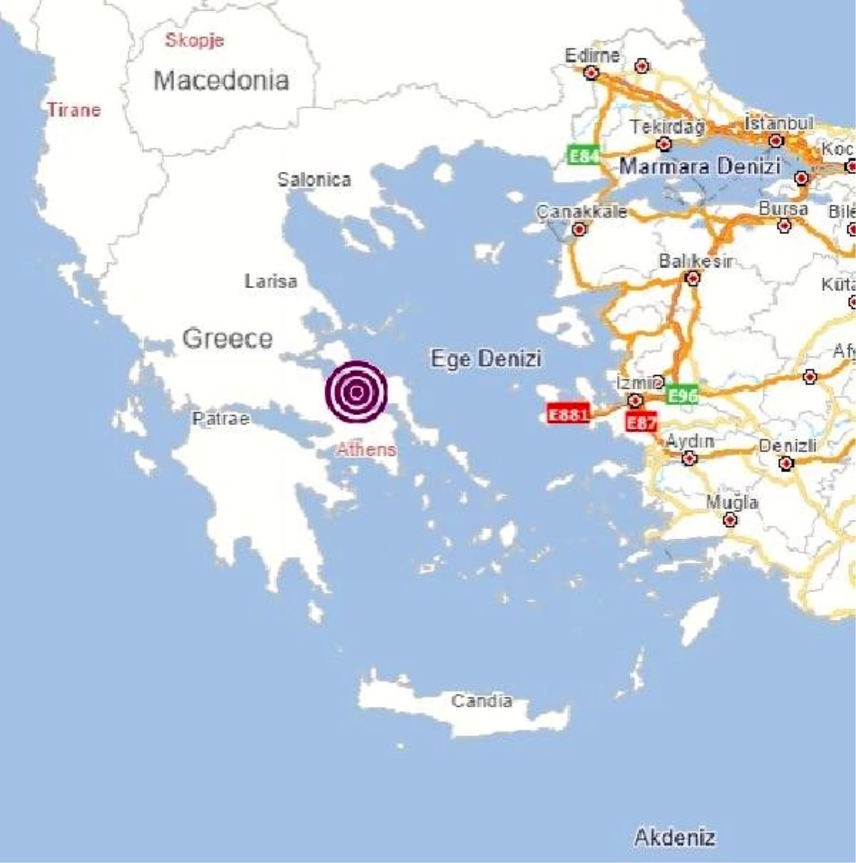 Yunanistan\'da 4.1 büyüklüğünde deprem