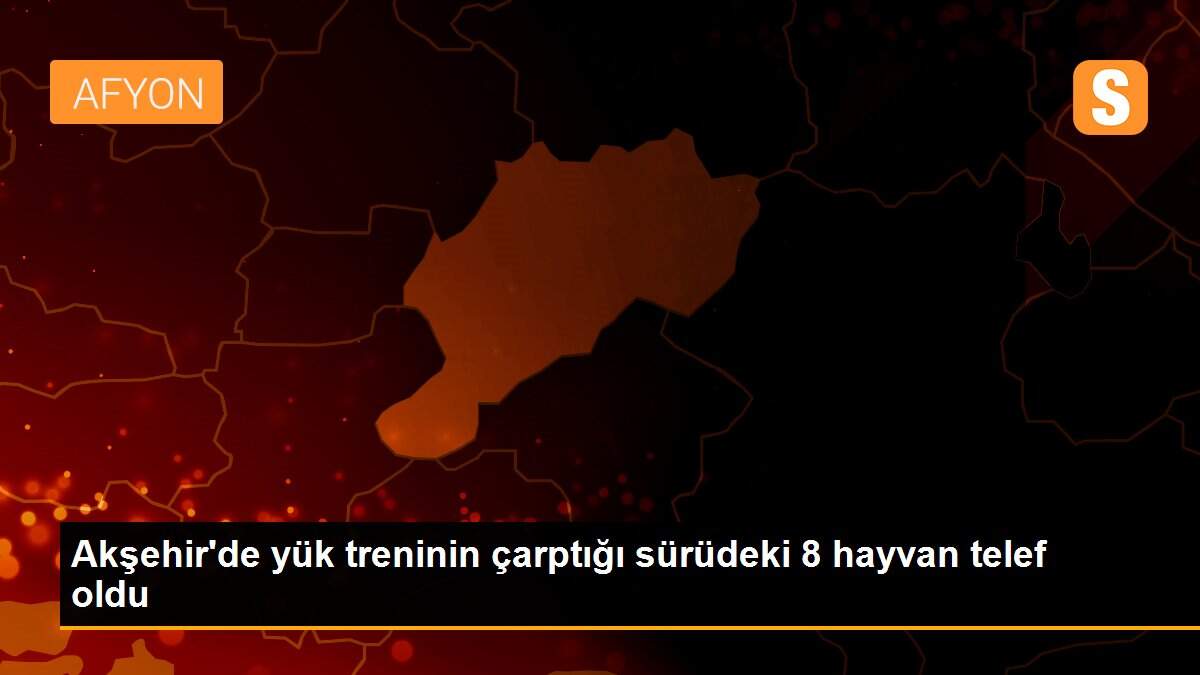 Akşehir\'de yük treninin çarptığı sürüdeki 8 hayvan telef oldu
