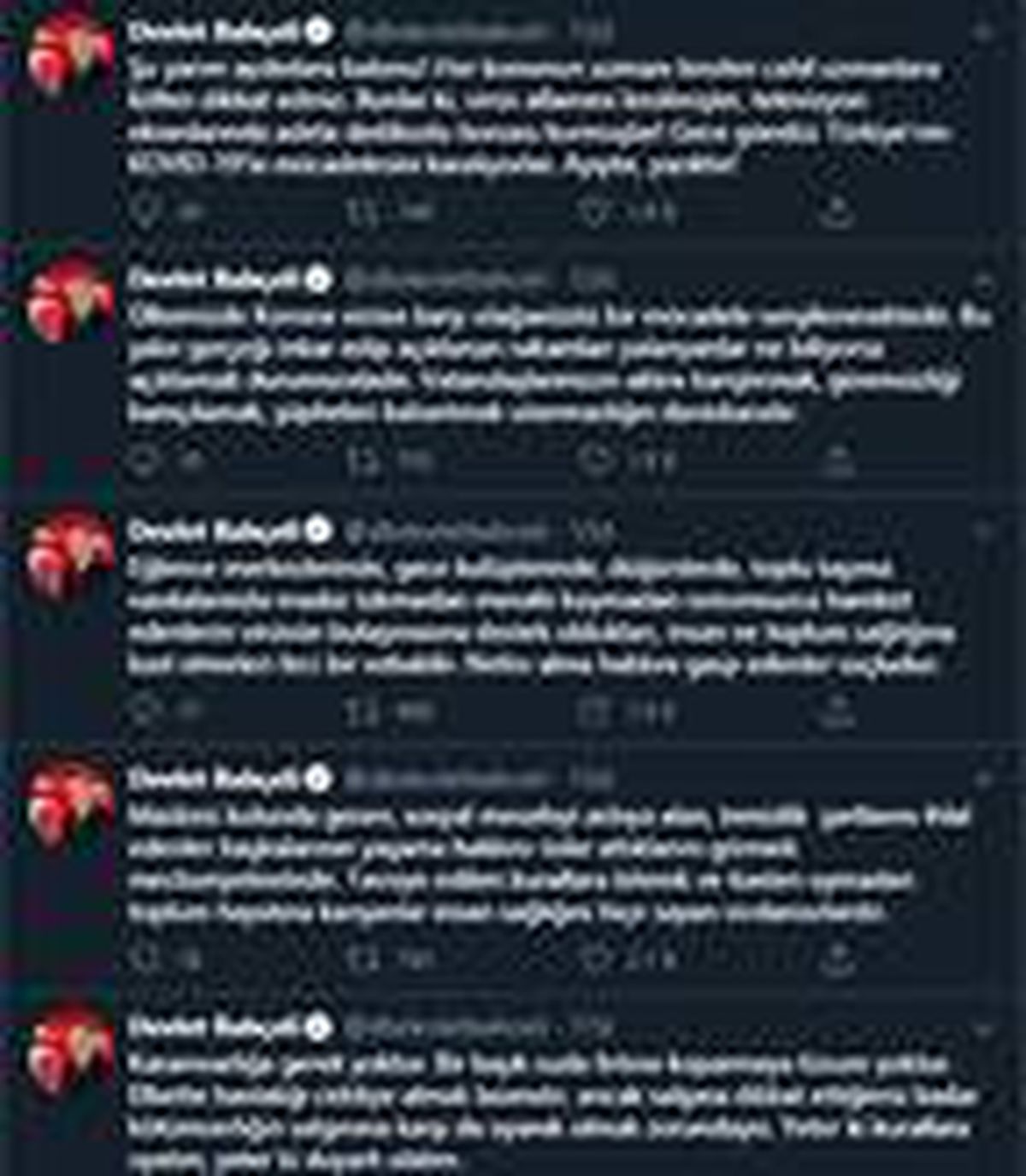 Bahçeli:  Koronavirüse karşı olağanüstü bir mücadele sergilenmektedir