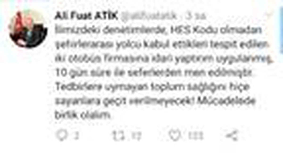 HES kodu olmadan yolcu taşıyan otobüsler seferden men edildi