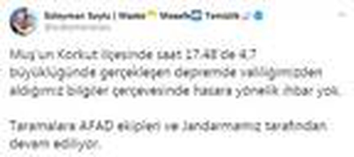 Son dakika haber... Muş\'ta 4.7 büyüklüğünde deprem (3)