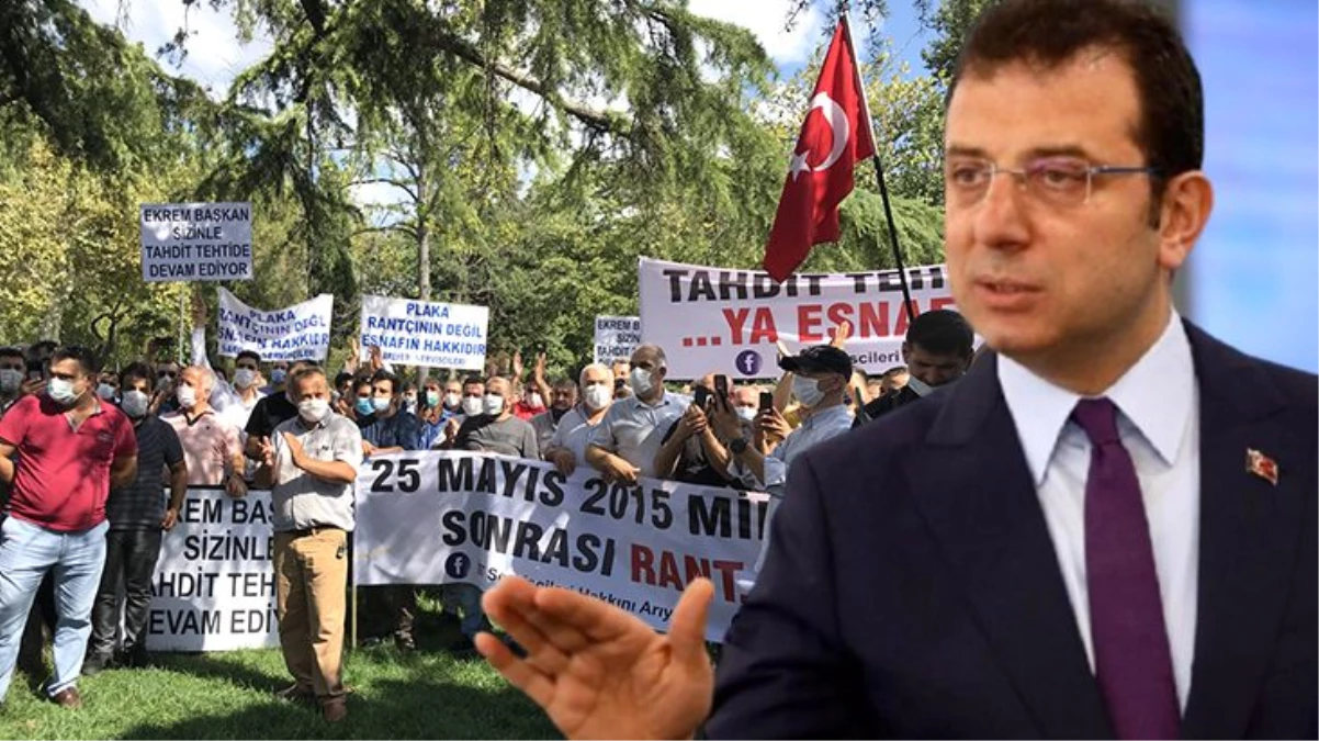 Servisçiler, İmamoğlu\'nun 10 bin yeni plaka satacağını açıklaması üzerine İBB önünde eylem yaptı