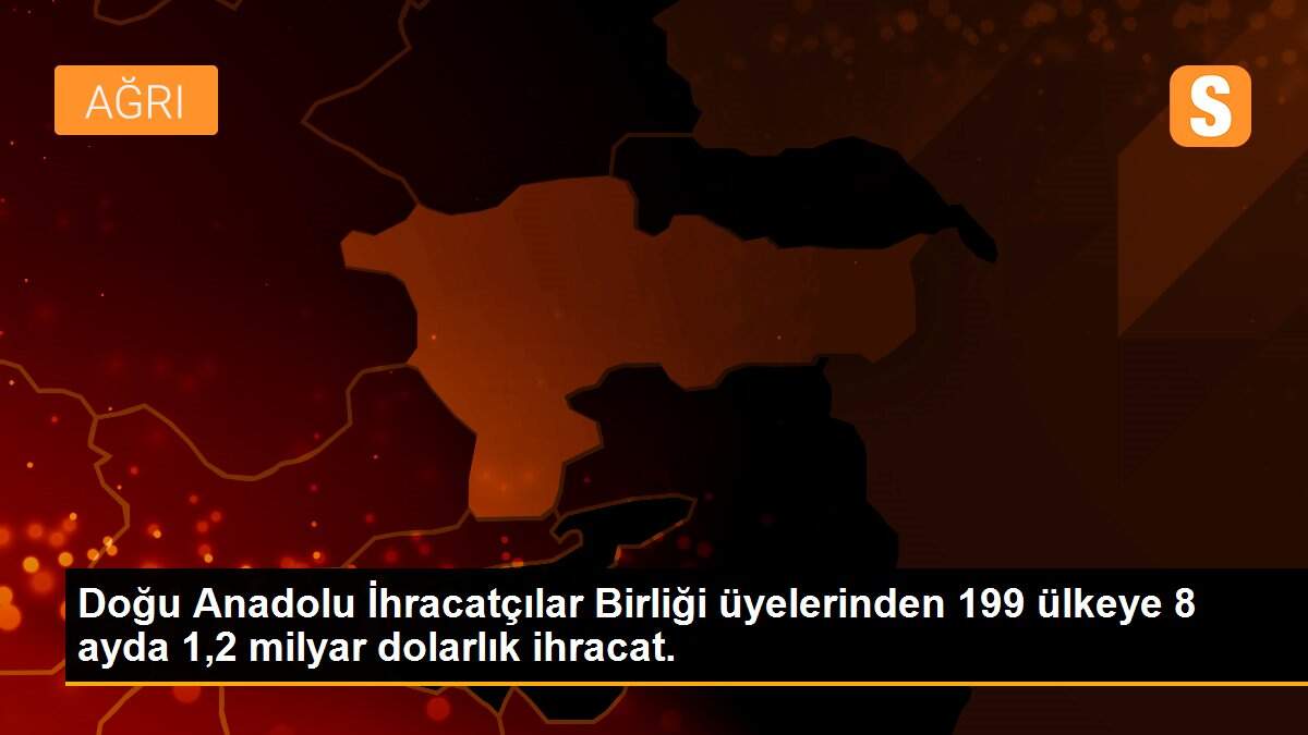 Son dakika haberleri | Doğu Anadolu İhracatçılar Birliği üyelerinden 199 ülkeye 8 ayda 1,2 milyar dolarlık ihracat.