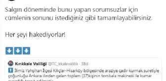 Kırıkkale'de çadır kurup kumar oynayan 37 kişiye para cezası