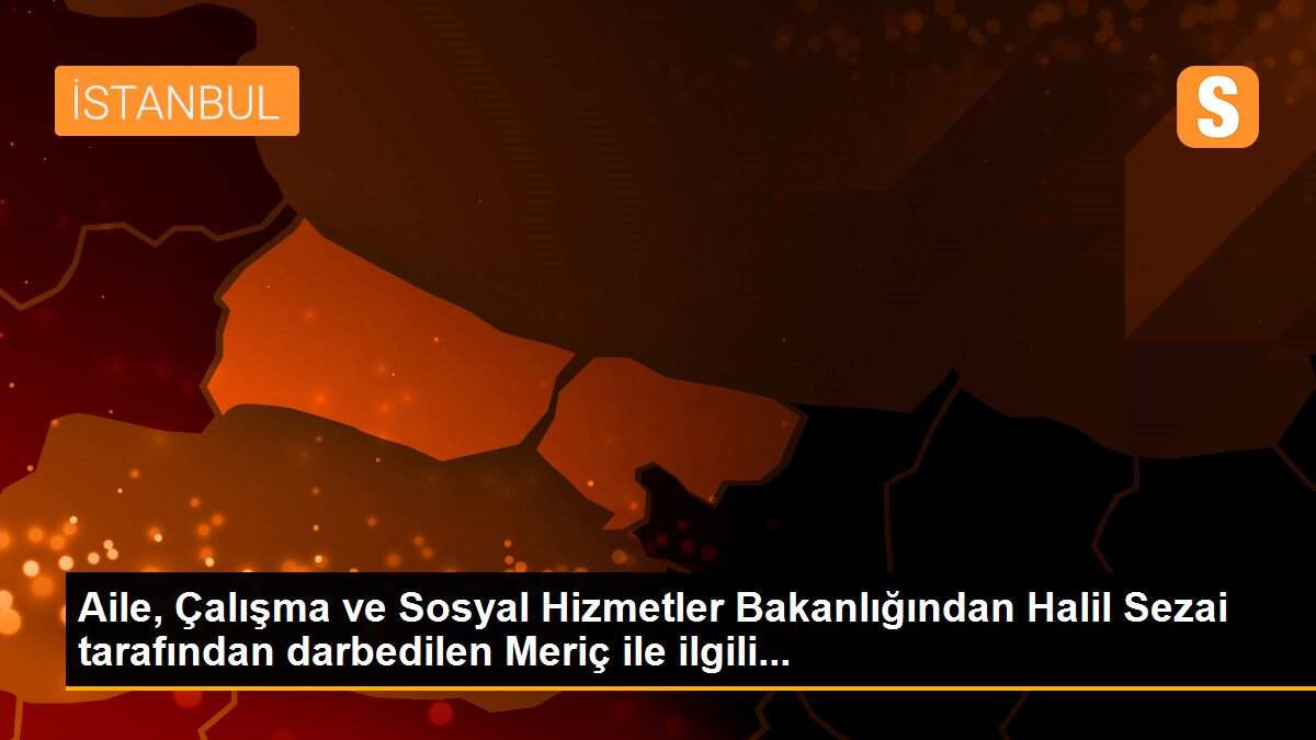 Son dakika... Aile, Çalışma ve Sosyal Hizmetler Bakanlığından Halil Sezai tarafından darbedilen Meriç ile ilgili...