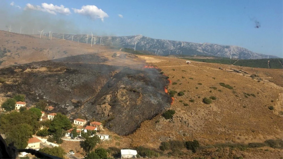 Son dakika! İzmir\'de otluk alanda çıkan yangın kontrol altında