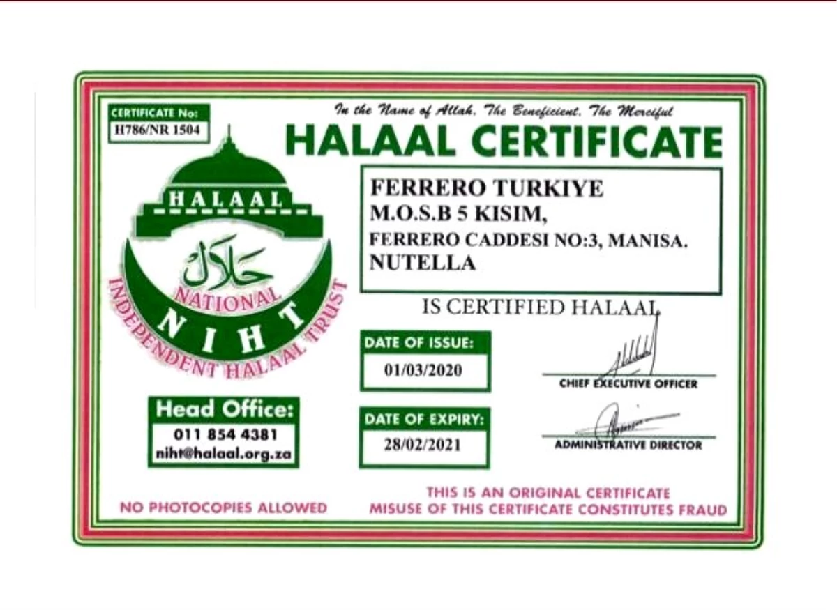 Nutella Türkiye üretim sertifikalarını açıkladı