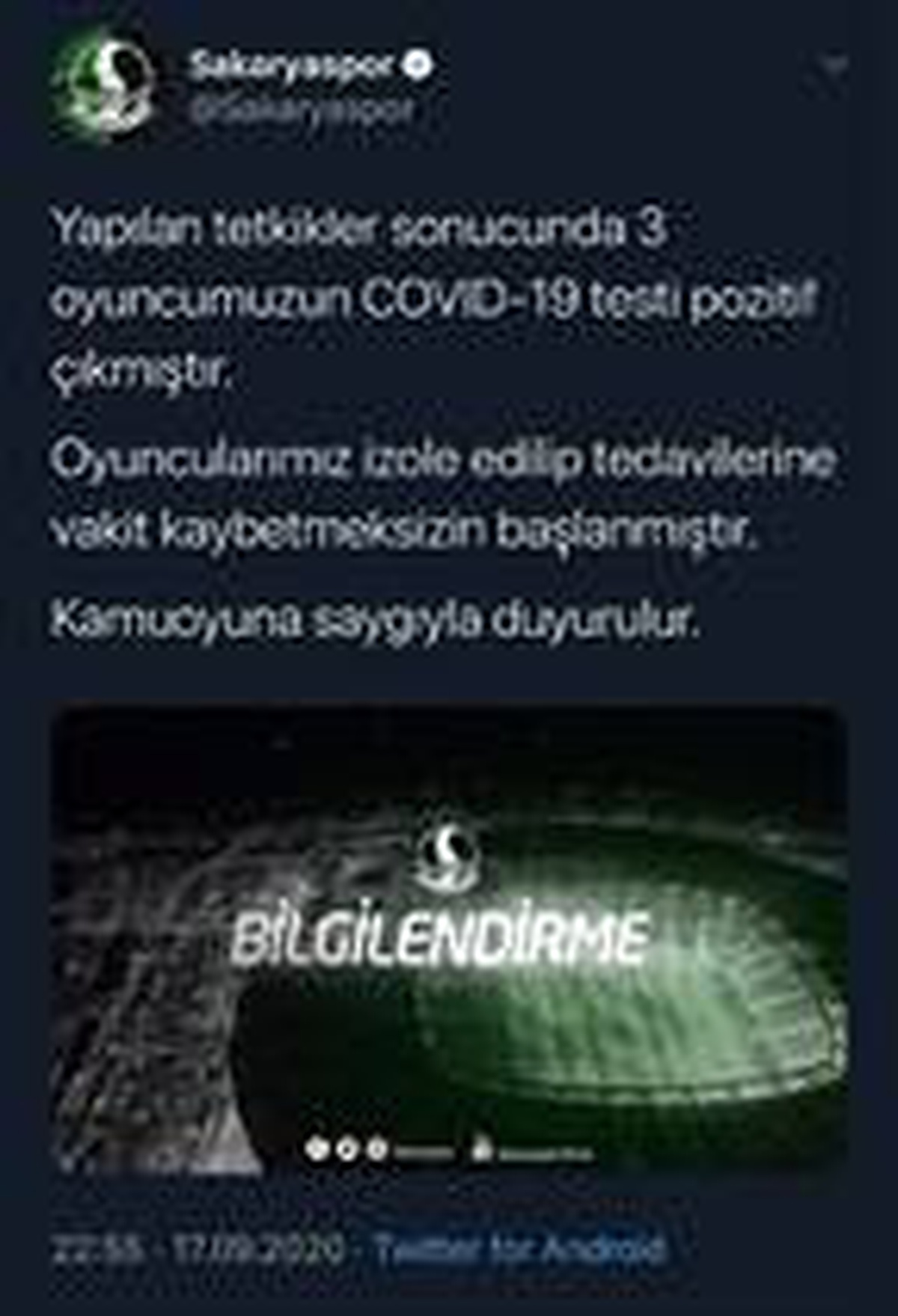 Son dakika haberleri! Sakaryaspor\'da 3 oyuncu koronavirüse yakalandı