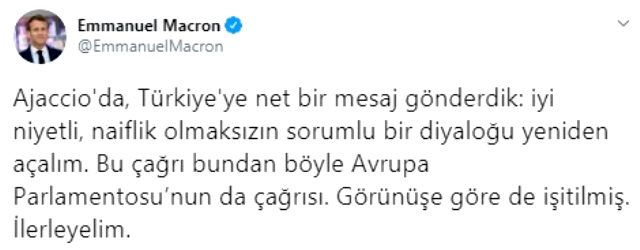 Son Dakika: Cumhurbaşkanı Erdoğan'dan Macron'un Türkçe mesajına cevap: Diplomasiye alan kazandırmak zorundayız