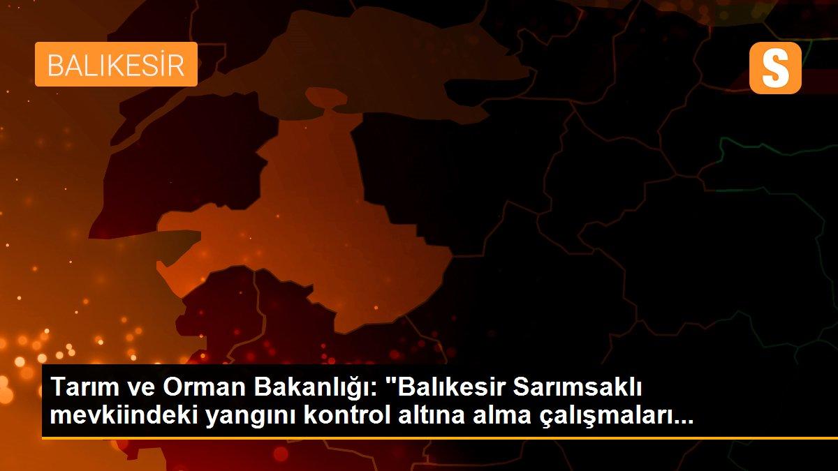 Tarım ve Orman Bakanlığı: "Balıkesir Sarımsaklı mevkiindeki yangını kontrol altına alma çalışmaları...