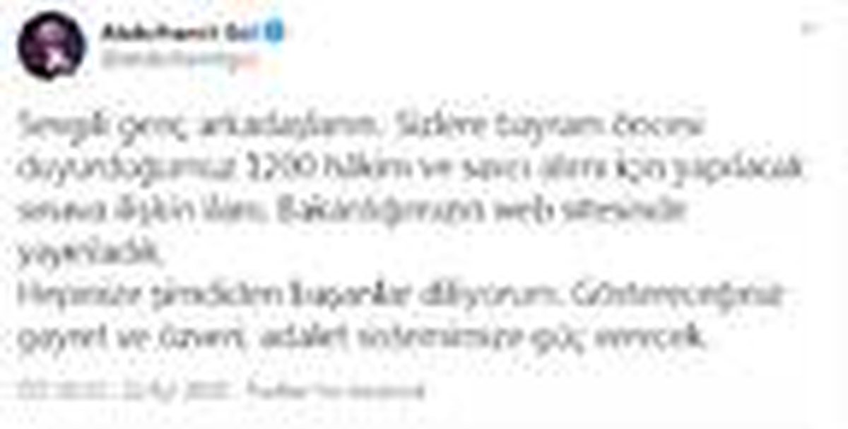 Son dakika haber | Bakan Gül\'den 1200 hakim ve savcı alımı için açıklama