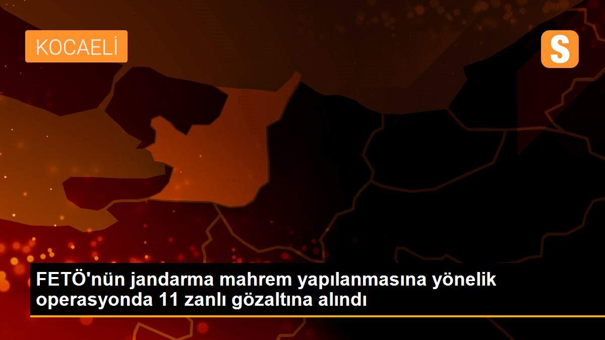 FETÖ\'nün jandarma mahrem yapılanmasına yönelik operasyonda 11 zanlı gözaltına alındı
