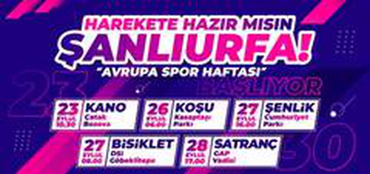 Şanlıurfa\'da Avrupa Spor Haftası etkinlikleri düzenlenecek