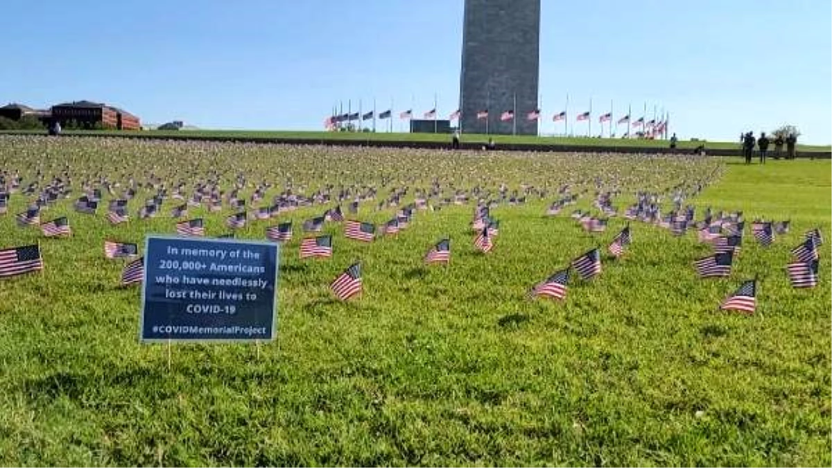 Son dakika haberi! ABD\'de koronavirüsten ölenlerin anısına 20 bin Amerikan bayrağı dikildi