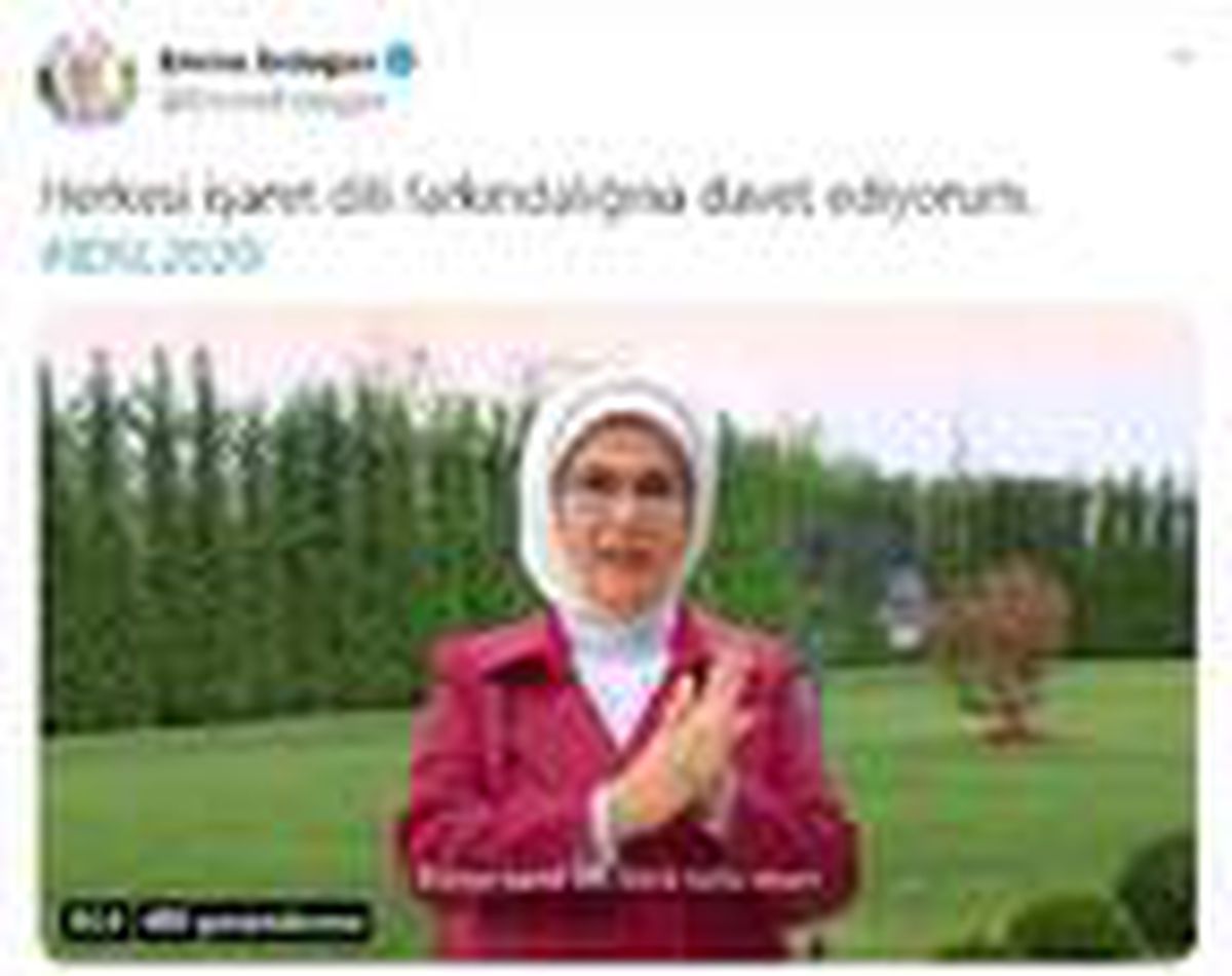 Emine Erdoğan\'dan, \'Dünya İşaret Dili Günü\' paylaşımı