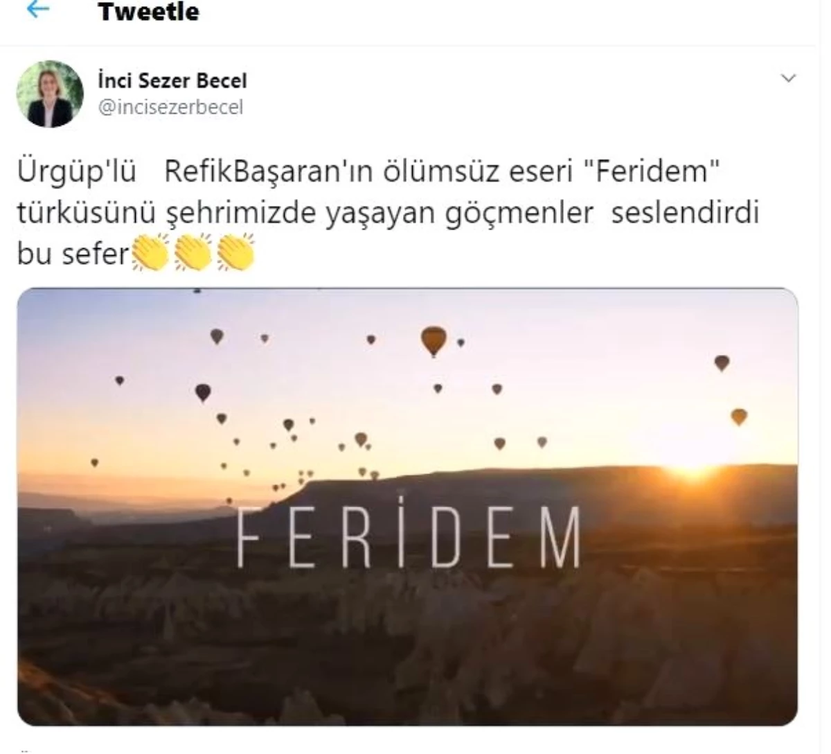 Nevşehir\'de yaşayan göçmenler "Feridem" türküsüne klip çekti