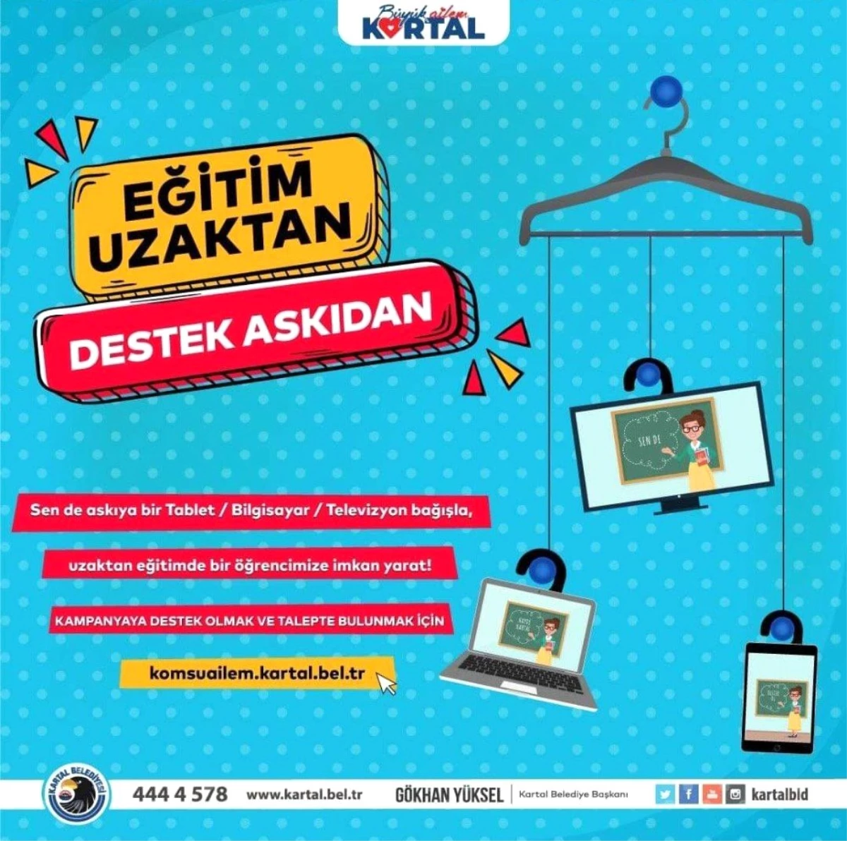 Kartal Belediyesi\'nden "Eğitim Uzaktan, Destek Askıdan" Kampanyası