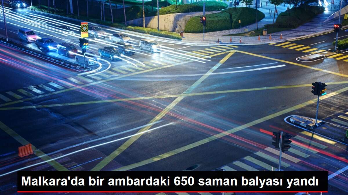 Malkara'da bir ambardaki 650 saman balyası yandı