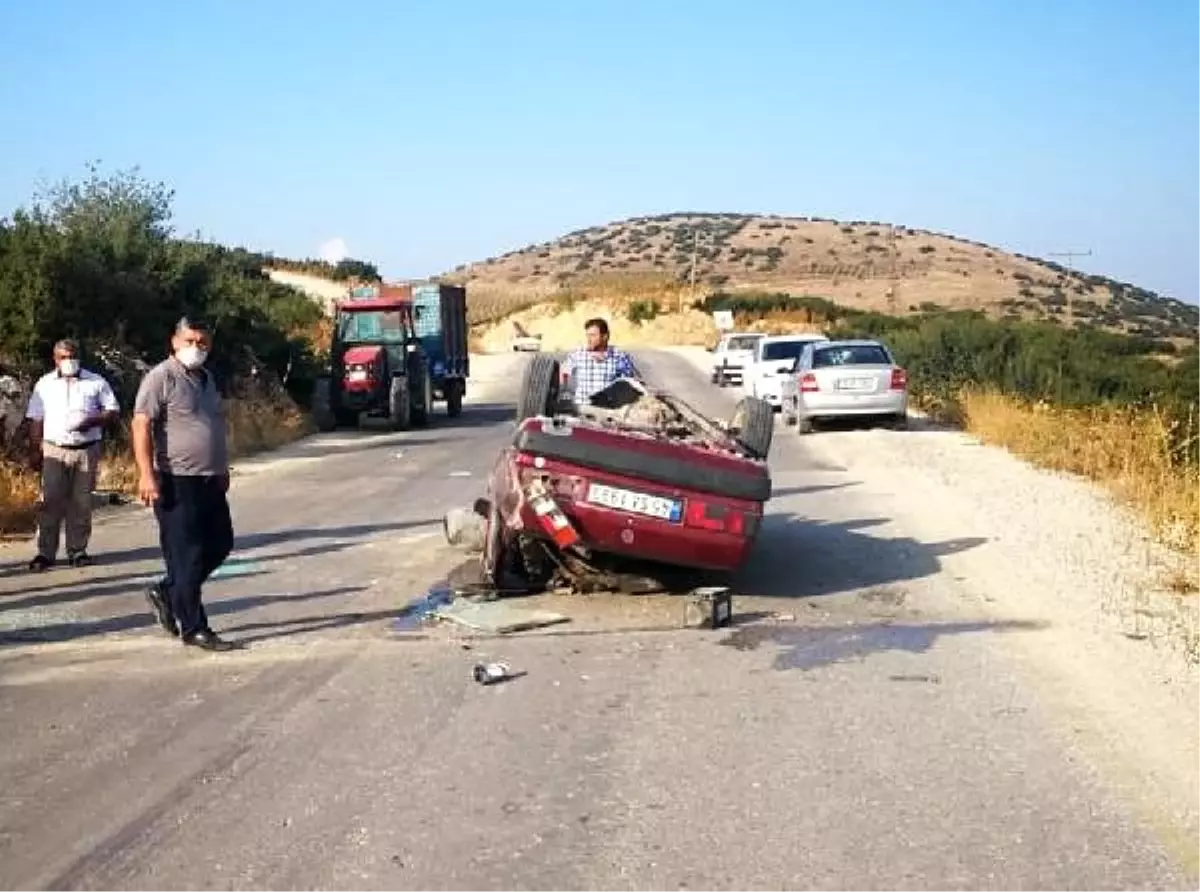 Takla atan otomobilin sürücüsü yaralandı