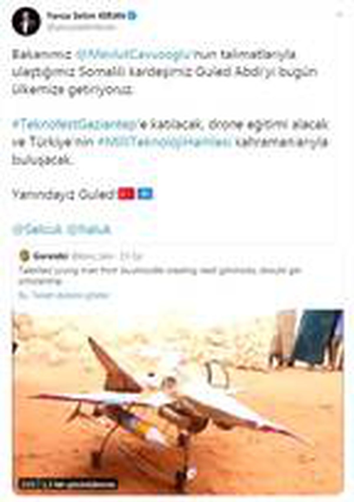 Son dakika! Somalili Guled, Teknofest Gaziantep\'e katılacak