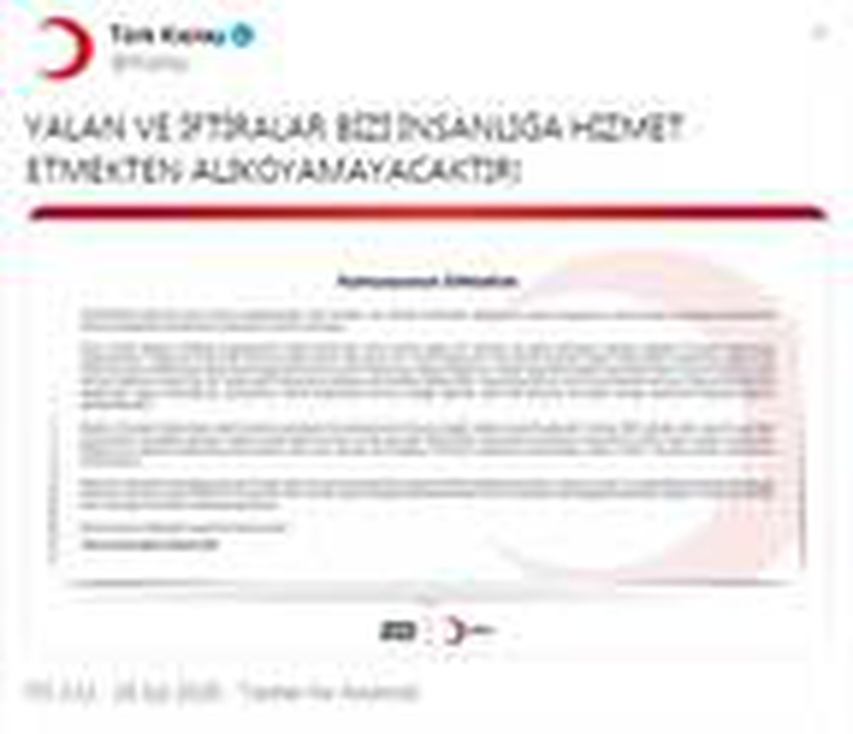 Türk Kızılay\'dan Suriyeli mültecilere yardım açıklaması Açıklaması
