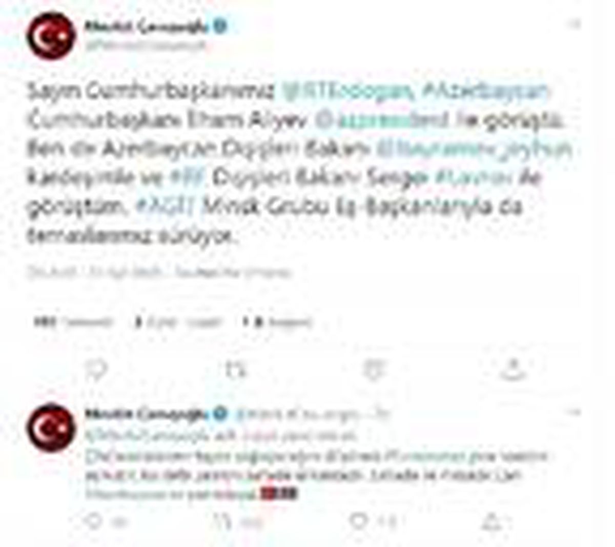 Dışişleri Bakanı Çavuşoğlu\'ndan Azerbaycan\'a destek mesajı Açıklaması