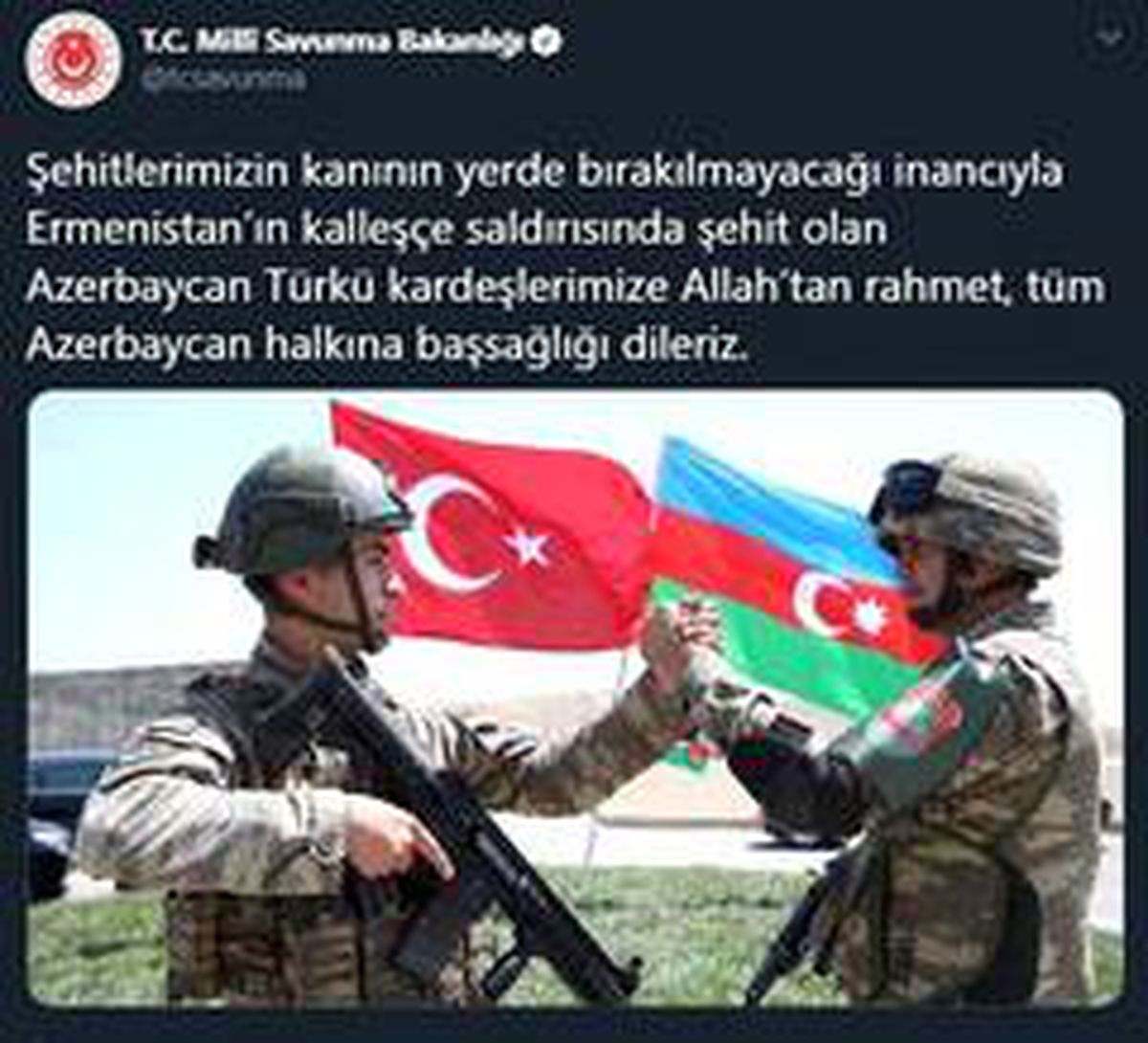 Son dakika haber! MSB\'den Azerbaycan\'a başsağlığı
