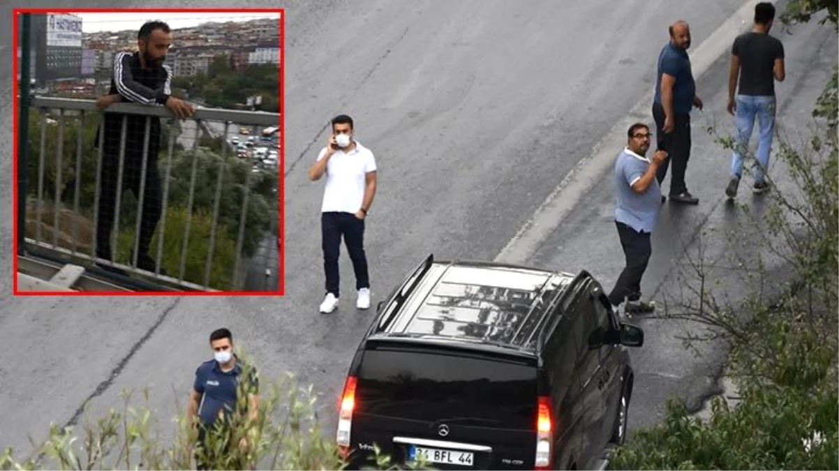 Köprüye çıkıp canına kıymak isteyen genci görüntülemek için yarıştılar