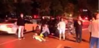 Park halindeki araca çarpan cip yan yattı: 1 yaralı