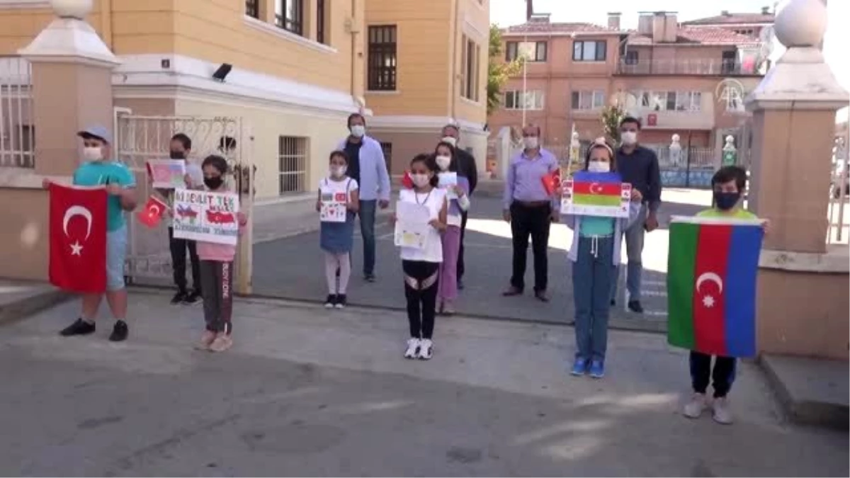 Öğrenciler resim ve şiirlerle Azerbaycan\'a destek verdi