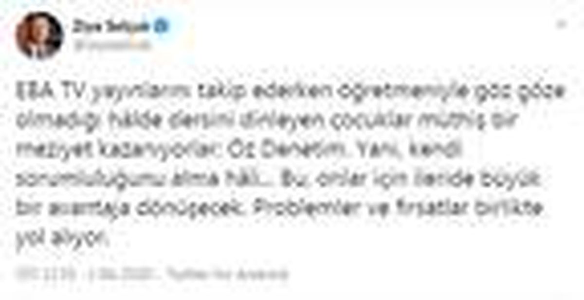 Bakan Selçuk\'tan \'EBA TV\' paylaşımı