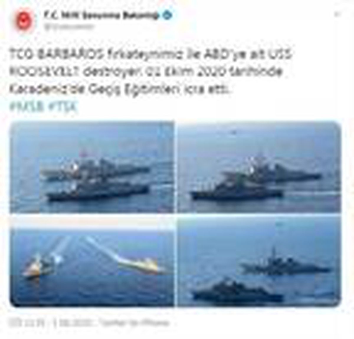 TCG Barbaros fırkateyni, ABD destroyeriyle Karadeniz\'de geçiş eğitimi yaptı