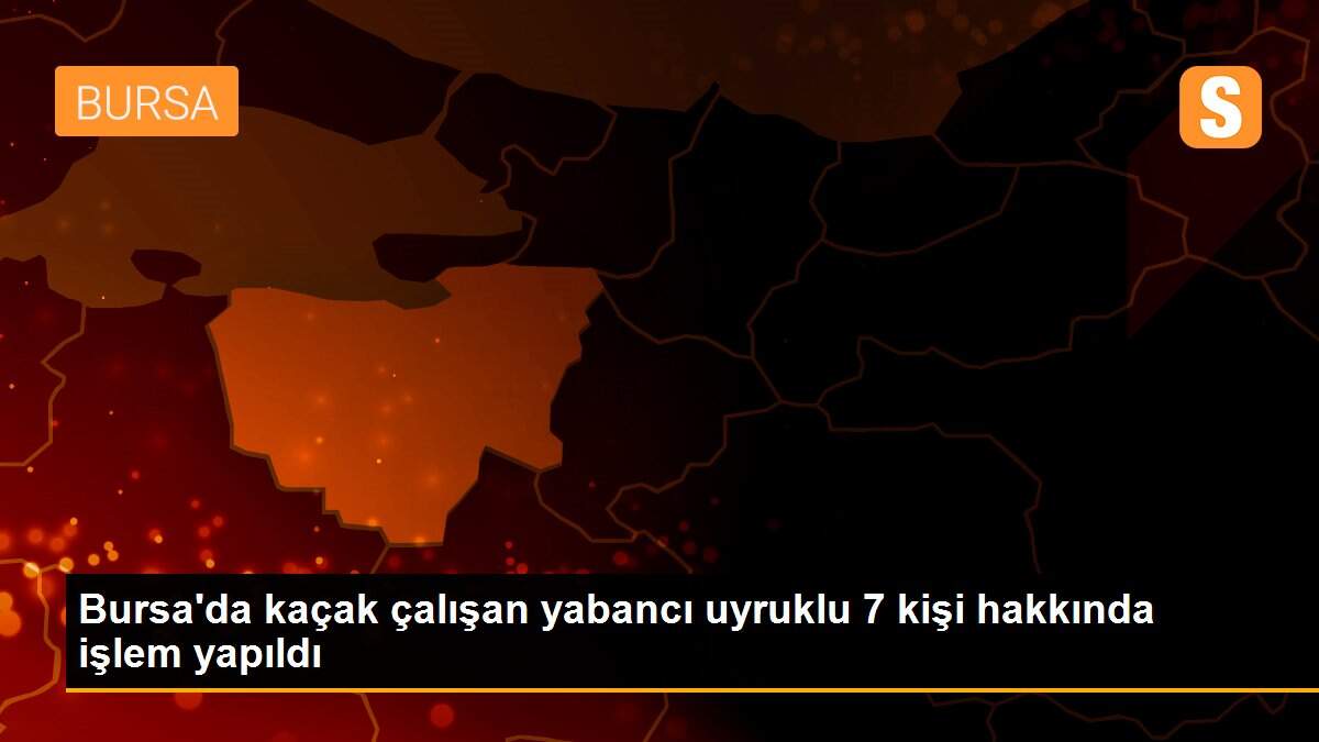 Bursa\'da kaçak çalışan yabancı uyruklu 7 kişi hakkında işlem yapıldı