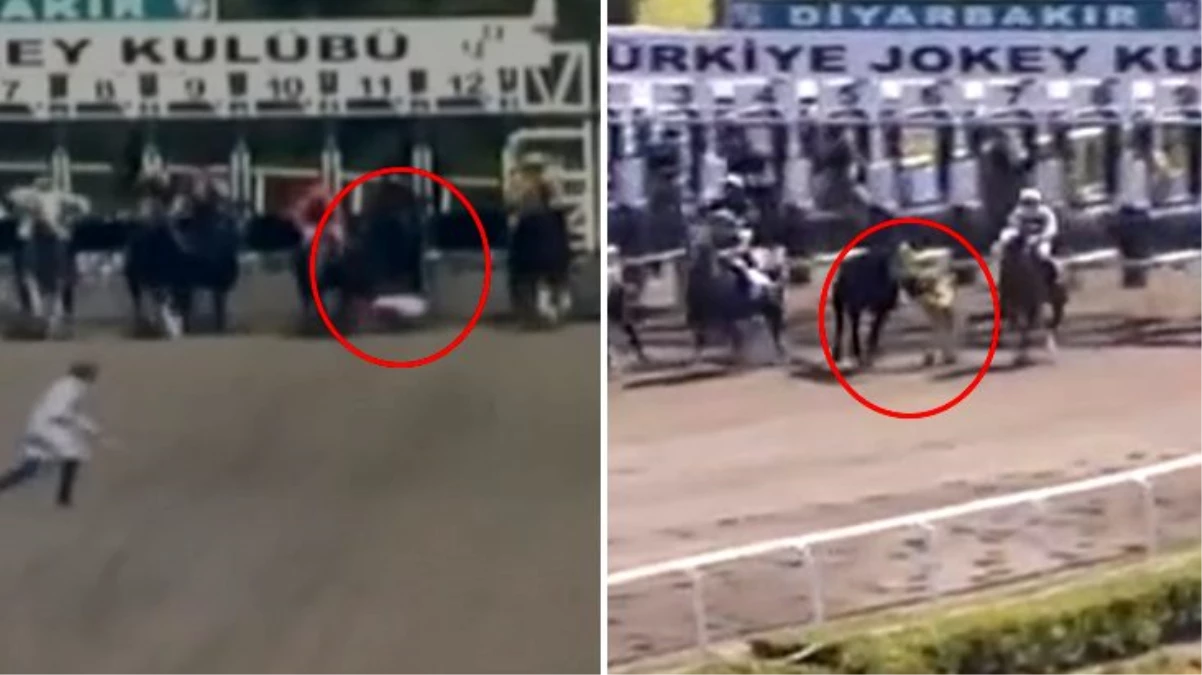 Diyarbakır\'daki iki koşuda korkutan kazalar: Atlar jokeyleri üzerinden attı