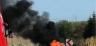 Hareket halindeki otomobil alev aldı: 2 yaralı