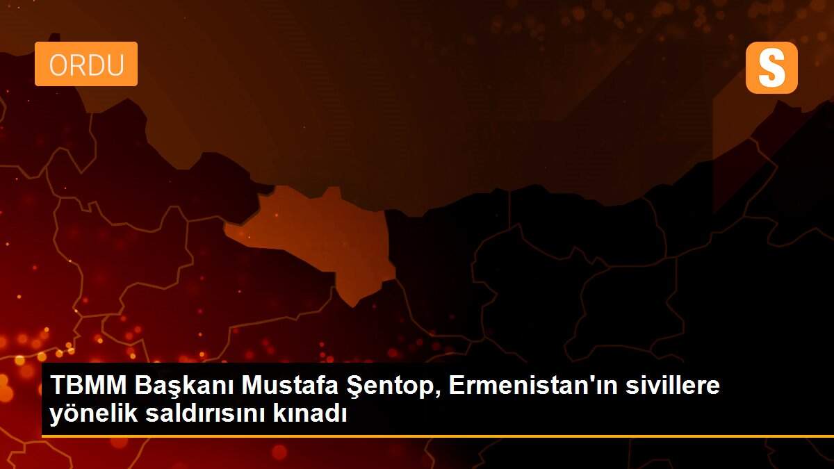 TBMM Başkanı Mustafa Şentop, Ermenistan\'ın sivillere yönelik saldırısını kınadı