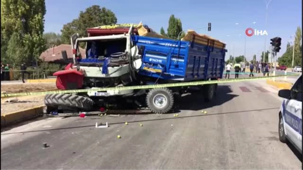 Son dakika haber... Traktör ile kamyon çarpıştı: 1 ölü, 2 yaralı