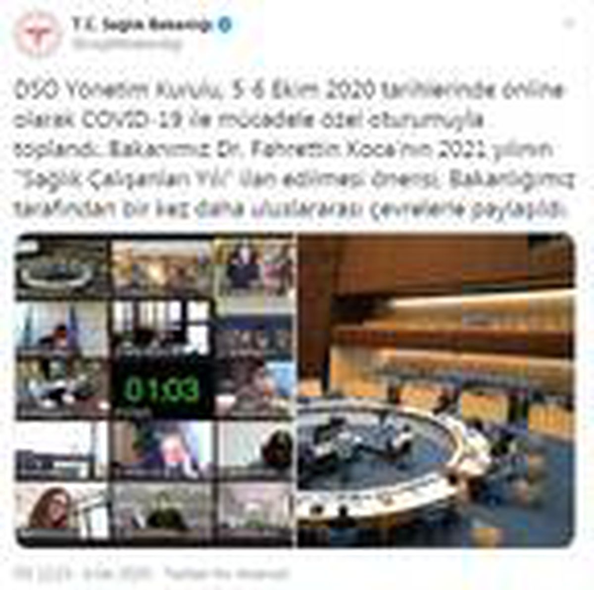 Son dakika haberleri... Bakan Koca\'nın önerisi, uluslararası çevrelerle paylaşıldı