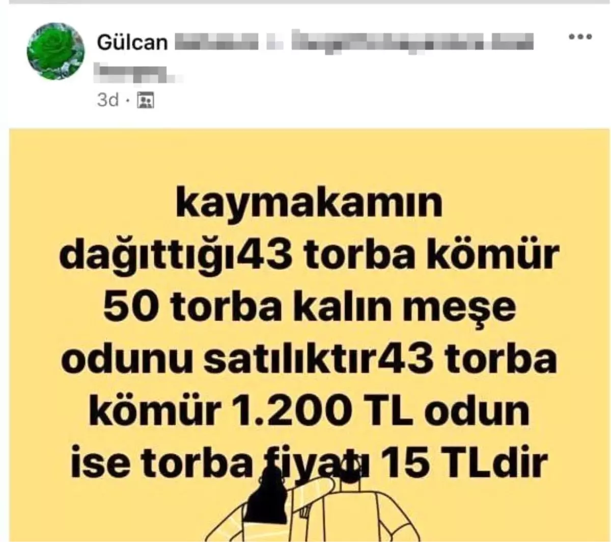 Devletin yardım için verdiği kömürleri satmaya kalktı