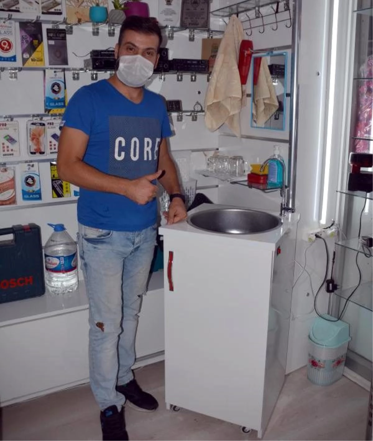 Son dakika haberleri | Kayserili esnaf, koronavirüs salgınında seyyar lavabo yaptı