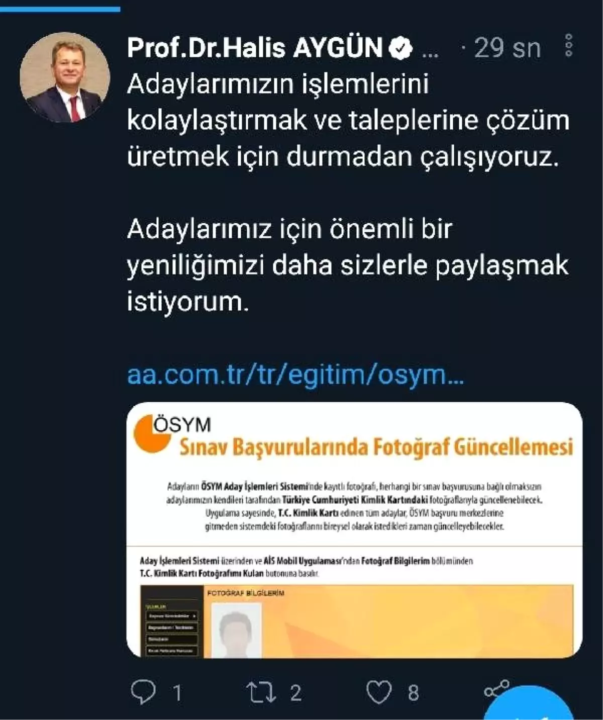 Son dakika haberi! ÖSYM Başkanı Aygün: Adaylarımız başvuru merkezine gitmeden fotoğraf güncelleyebilecekler