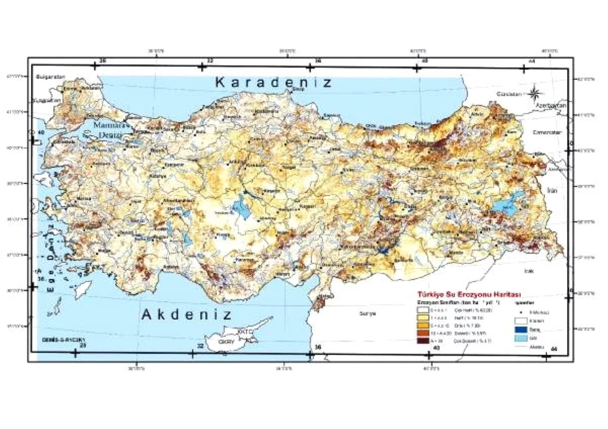 Türkiye\'nin su erozyon haritası güncellendi